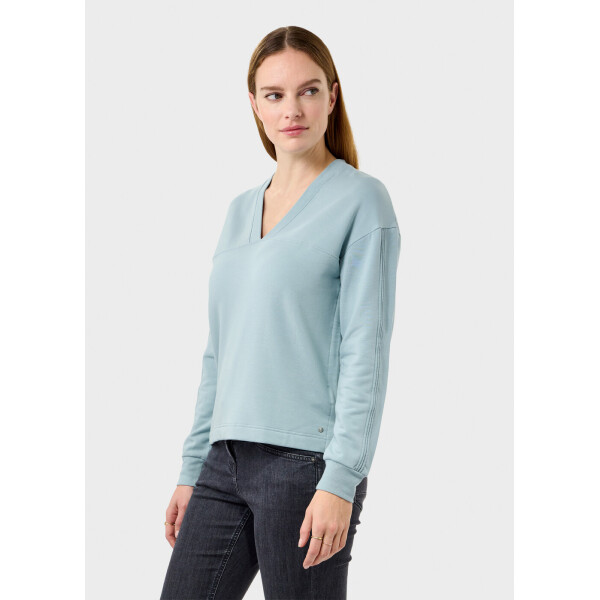 Sandwich V Neck Sweater Stone Blue available from top UK stockist colmershill.com