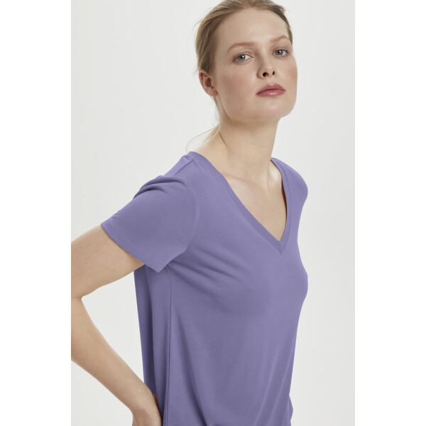 Soaked in Luxury Columbine V Neck Top Blue Granite available from top UK stockist colmershill.com