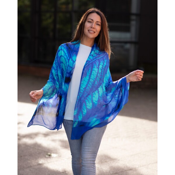 From My Mother's Garden Electric Blue Bamboo Scarf available from top UK stockist colmershill.com