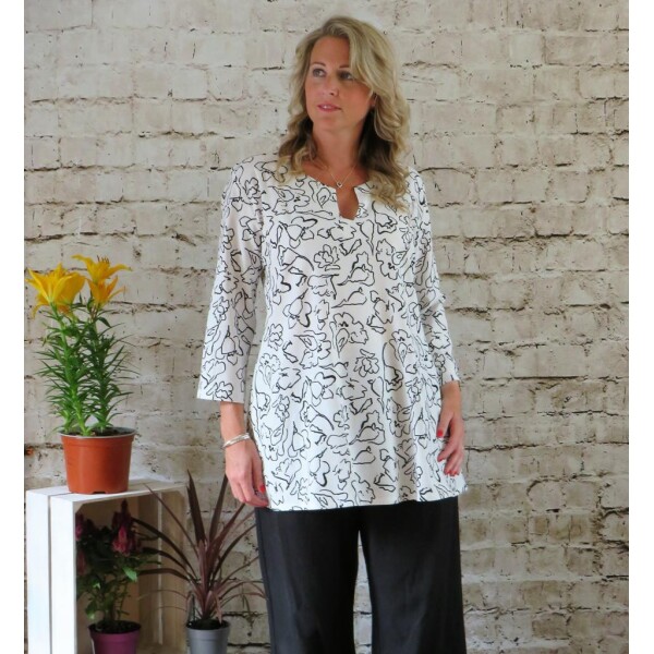 Out of Xile Printed Linen Tunic Monochrome available from top UK stockist colmershill.com