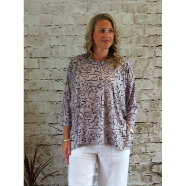 Out of Xile Printed Jersey Wide Top Cream available from top UK stockist colmershill.com