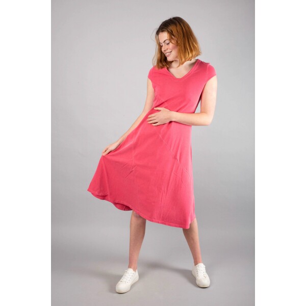 Simclan V Neck Dress Raspberry available from top UK stockist colmershill.com