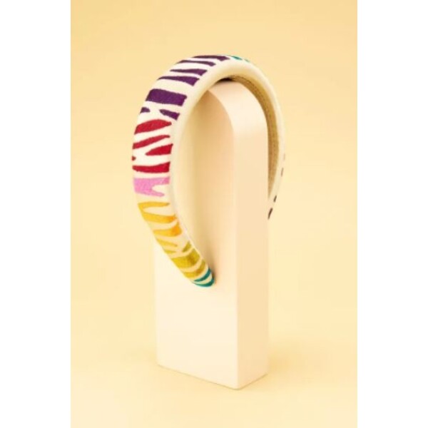 Powder Rainbow Zebra Padded Headband available from top UK stockist colmershill.com