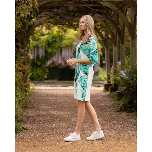 From My Mother's Garden Aqua Leaf Linen Dress available from top UK stockist Colmershill.com