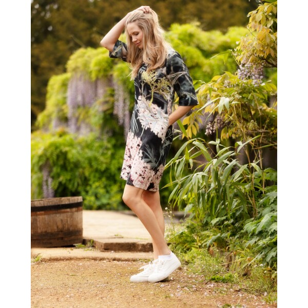 From My Mother's Garden Black Lace Linen Dress available from top UK Stockist Colmershill.com