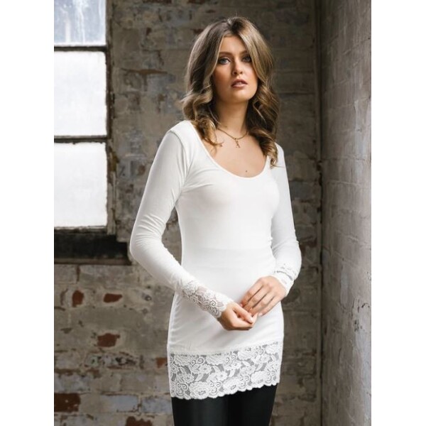 A Postcard from Brighton Lauren Long Sleeve Top White available from top UK stockist colmershill.com