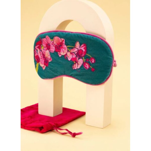 Luxury Lavender Velvet Eye Mask Spring Orchid available from top UK stockist colmershill.com