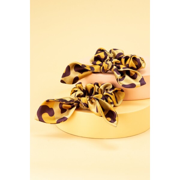Powder Leopard Scrunchies Mustard available from top UK stockist colmershill.com