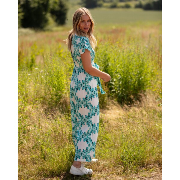 From My Mother's Garden Aqua Leaf Jumpsuit available from top UK stockist colmershill.com