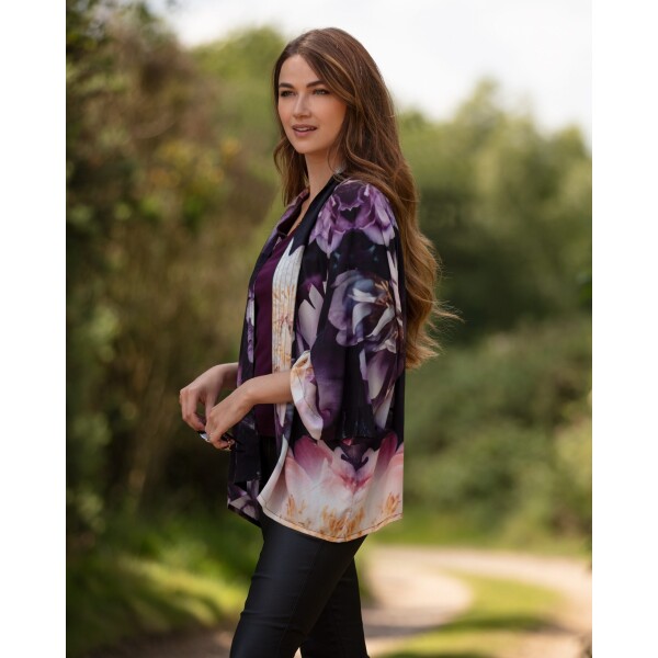 From My Mother's Garden Dreamy Peonies Short Kimono