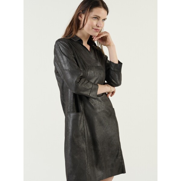 Sandwich Coated Dress Almost Black available from top UK stockist colmershill.com