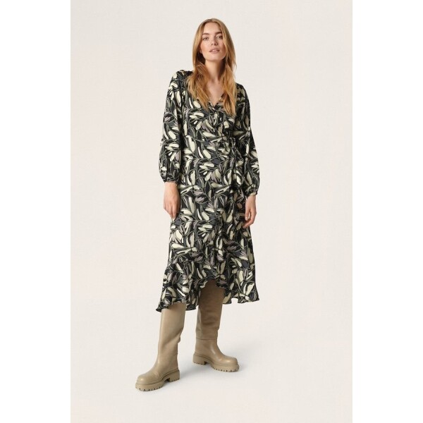 Soaked in Luxury Karven Dress Black Leaf available from top UK stockist colmershill.com