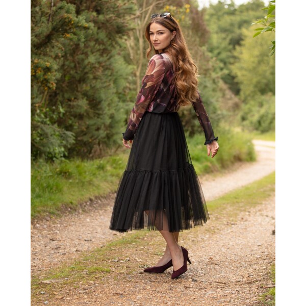 From My Mother's Garden Tiered Tulle Skirt Black available from top UK stockist colmershill.com