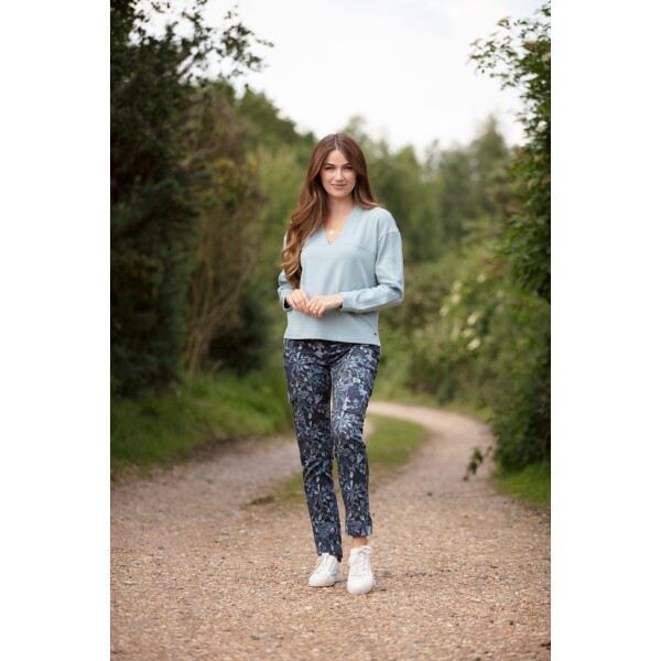 From My Mother's Garden Leaf Camo Trousers made of stretch cotton available on top UK stockist, Colmershill.com