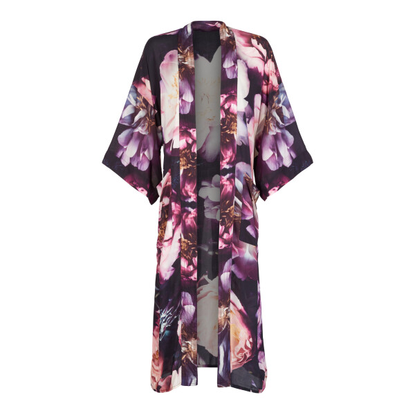 From My Mother's Garden Dreamy Peonies Long Robe is a beautiful dressing gown or duster coat made of a silky sustainable fabric