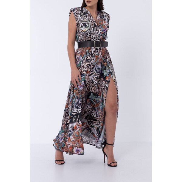 Elif Köse Exotic Print Dress Brown available from top UK stockist colmershill.com