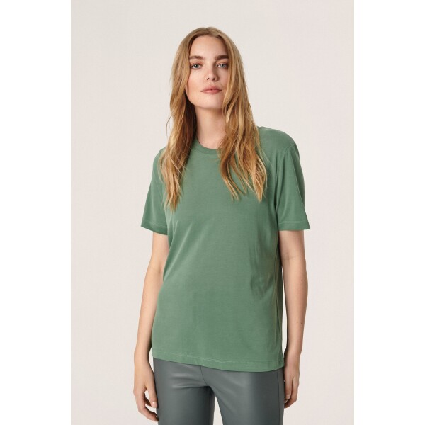 Soaked in Luxury Columbine Loose Fit Tee Dark Ivy available from top UK stockist colmershill.com