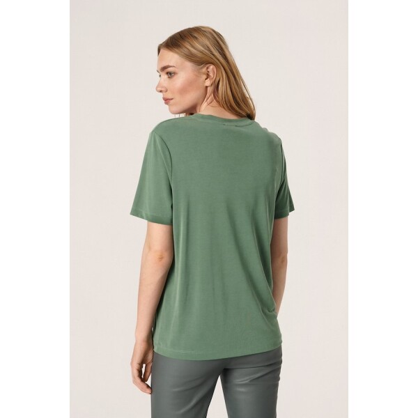 Soaked in Luxury Columbine Loose Fit Tee Dark Ivy available from top UK stockist colmershill.com
