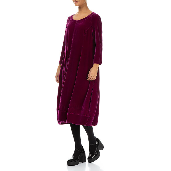 Grizas Balloon Silk Velvet Dress Royal Fuchsia available from top UK stockist colmershill.com