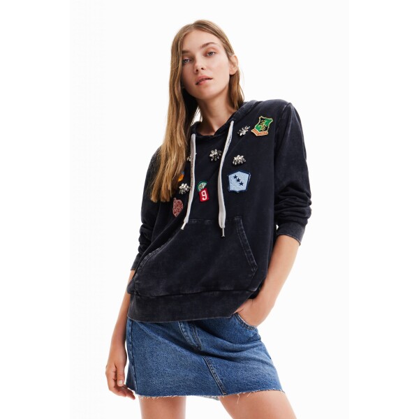 Desigual College Patch Hoodie available from top UK stockist colmershill.com
