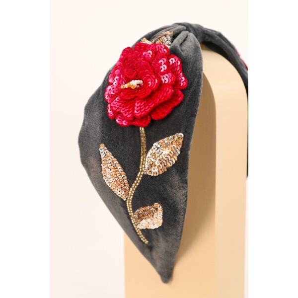 Powder Zinnia Floral Embellished Headband available from top UK stockist colmershill.com