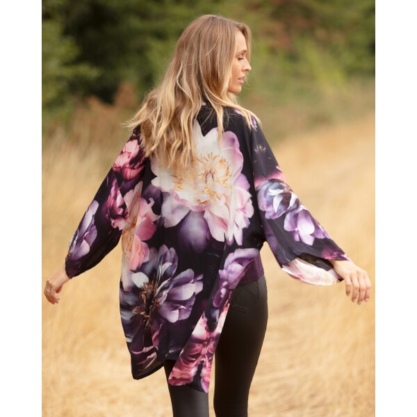 From My Mother's Garden Mid Length Georgette Kimono Dreamy Peonies available from top UK stockist colmershill.com