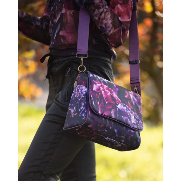 From My Mother's Garden Canvas Messenger Handbag Jewel Hydrangea available from top UK stockist colmershill.com