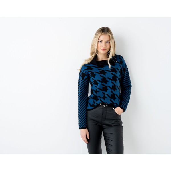 Marble High Neck Geometric Top Petrol available from top UK stockist colmershill.com