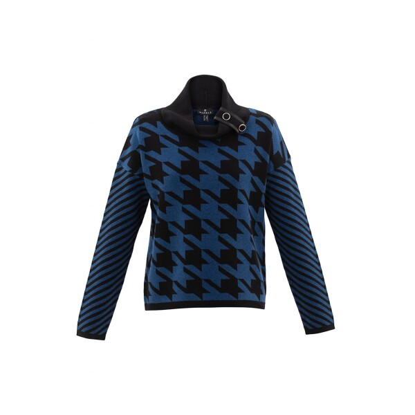 Marble High Neck Geometric Top Petrol available from top UK stockist colmershill.com