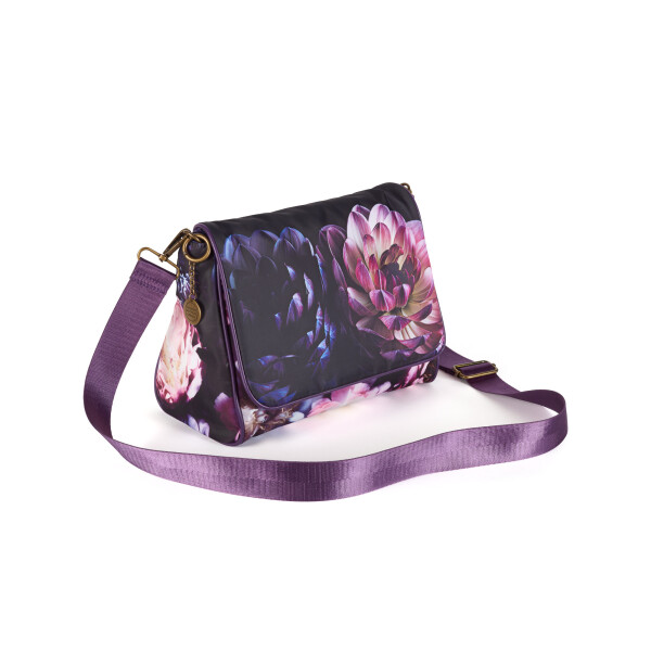 From My Mother's Garden Canvas Messenger Handbag Dahlia and Peony  available from top UK stockist colmershill.com