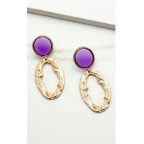 Envy Purple Glass Stud Hoop Earrings available from top UK stockist colmershill.com