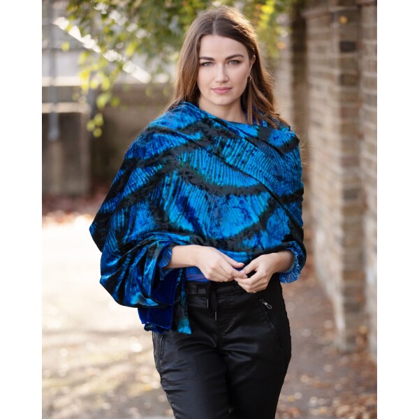 From My Mother's Garden Velvet Stole Peacock available from top UK stockist colmershill.com