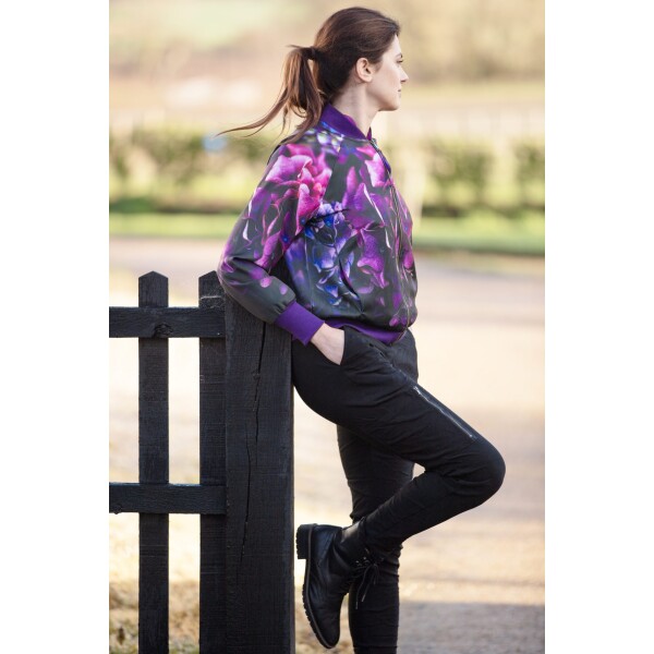 From My Mother's Garden Jewel Hydrangea Satin Bomber Jacket is limited edition and available on Colmershill.com