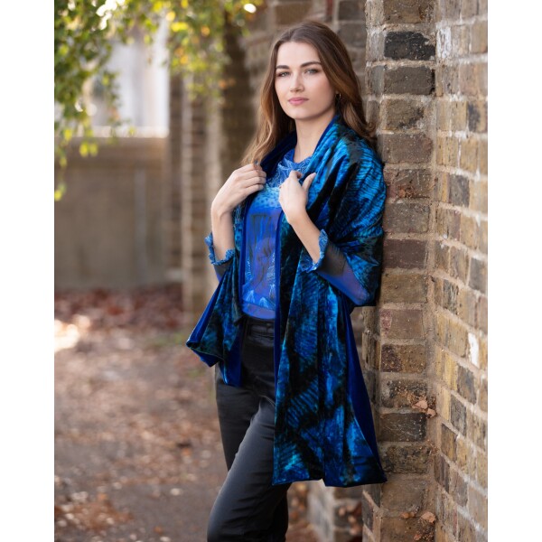 From My Mother's Garden Velvet Stole Peacock available from top UK stockist colmershill.com