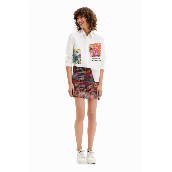 Desigual Embroidered Patch Shirt White available from top UK stockist colmershill.com