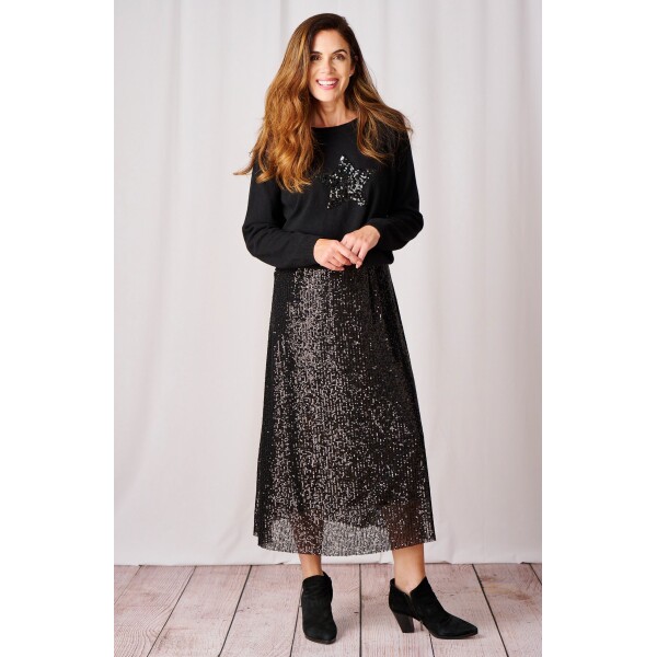 Luella Sequin Skirt Black available from yop UK stockist colmershill.com