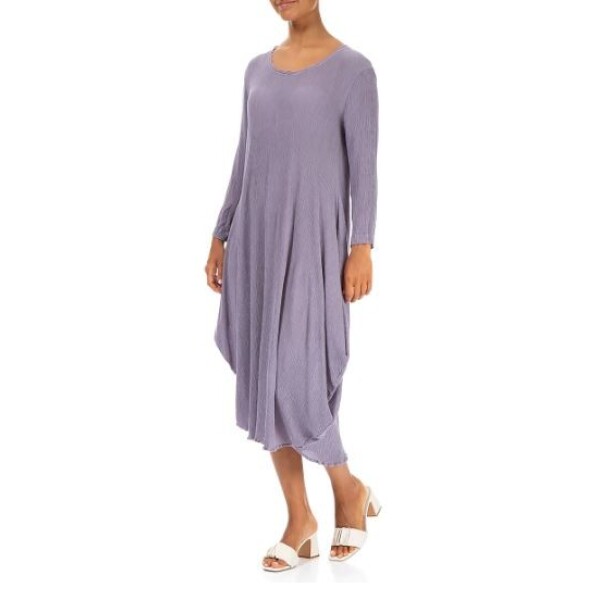 Grizas Crinkle Drape Dress Lavender available from top UK stockist colmershill.com