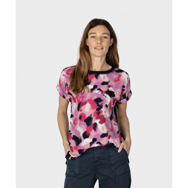 Sandwich Capped Sleeve Top Foxglove available from top UK stockist colmershill.com