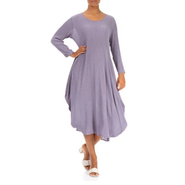 Grizas Crinkle Drape Dress Lavender available from top UK stockist colmershill.com