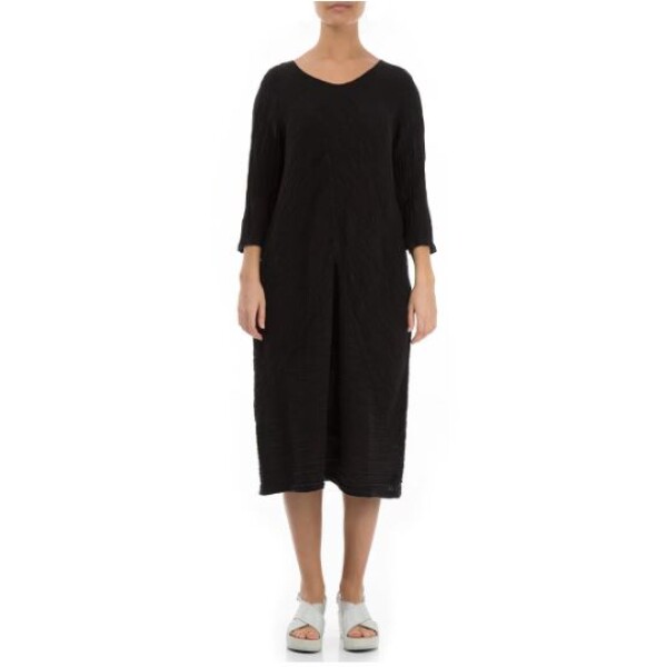 Grizas Midi Crinkle Dress Black available from top UK stockist colmershill.com