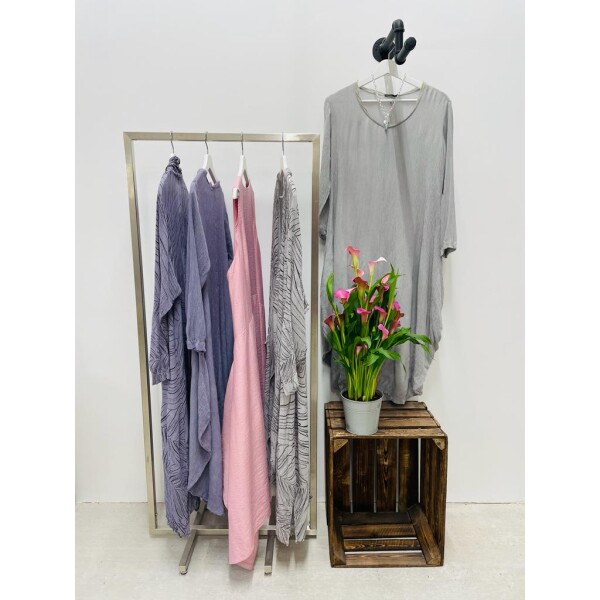 Grizas Crinkle Drape Dress Silver available from top UK stockist colmershill.com