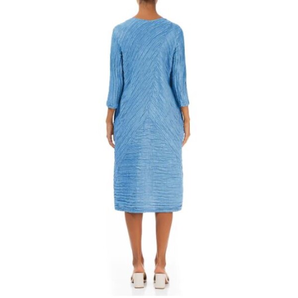 Grizas Midi Crinkle Dress Cornflower available from top UK stockist colmershill.com