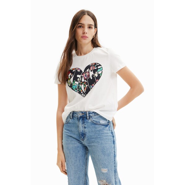 Desigual Peace Logo T-Shirt White available from top UK stockist colmershill.com