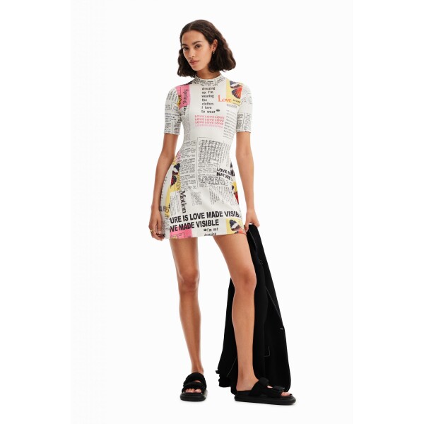 Desigual Newspaper Dress available from top UK stockist colmershill.come