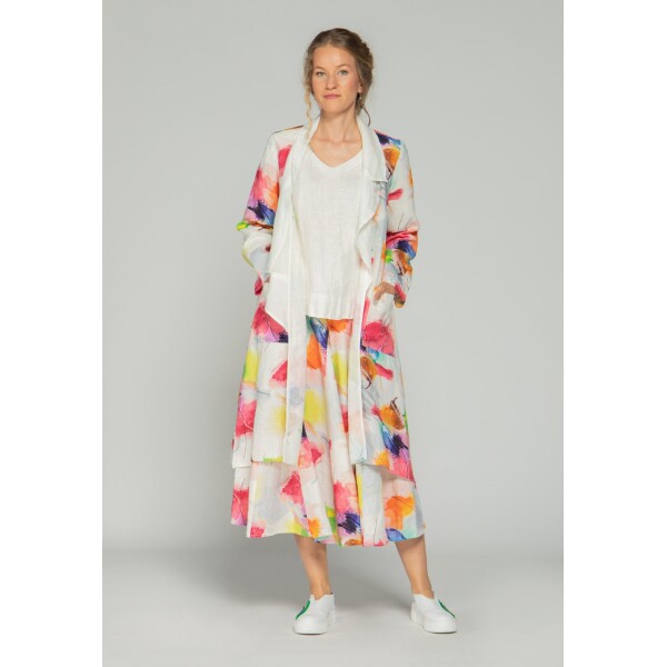 Luukaa Maya Long Linen Jacket Multicolour available from top UK stockist colmershill.com