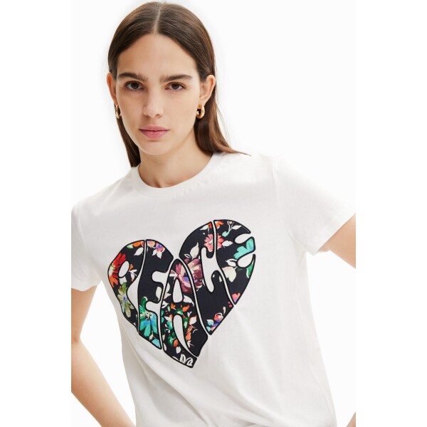Desigual Peace Logo T-Shirt White available from top UK stockist colmershill.com