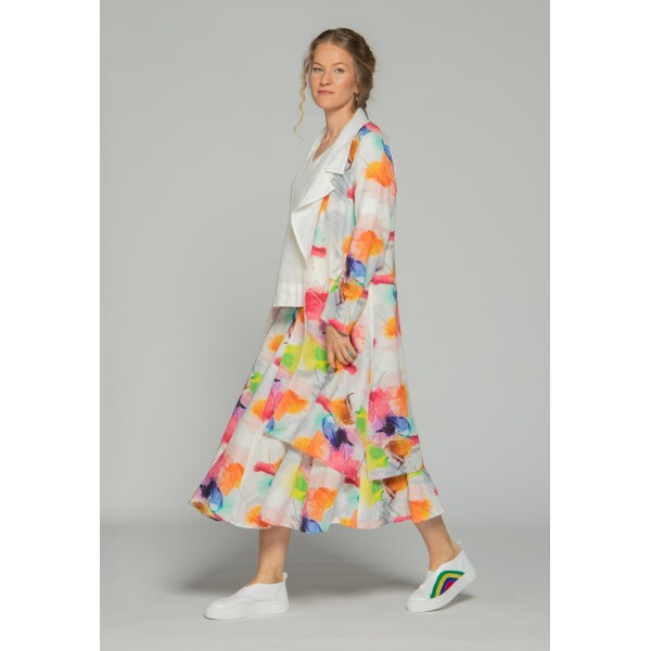 Luukaa Maya Long Linen Jacket Multicolour available from top UK stockist colmershill.com