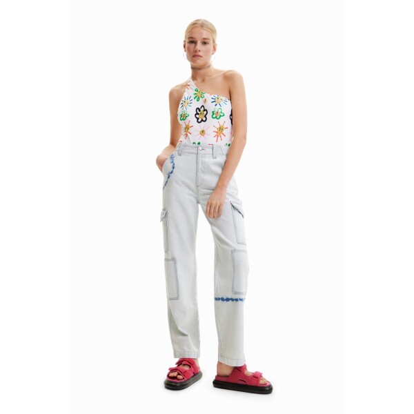 Desigual Senda Denim Cargo Trousers available from top UK stockist colmershill.com