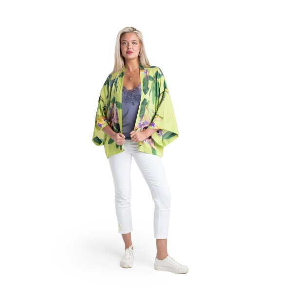 From My Mother's Garden Passionflower Short Kimono Lime available from top UK stockist colmershill.com