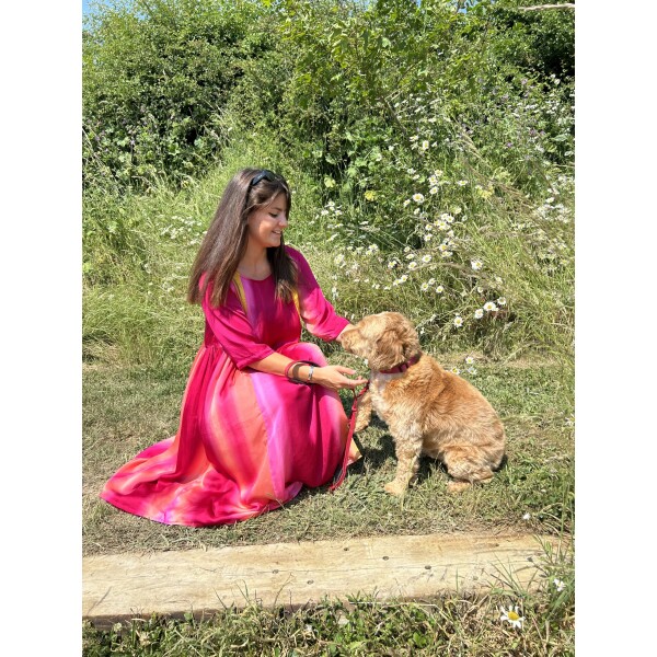 Yavi Panel Dress Pink/Orange available from top UK stockist colmershill.com